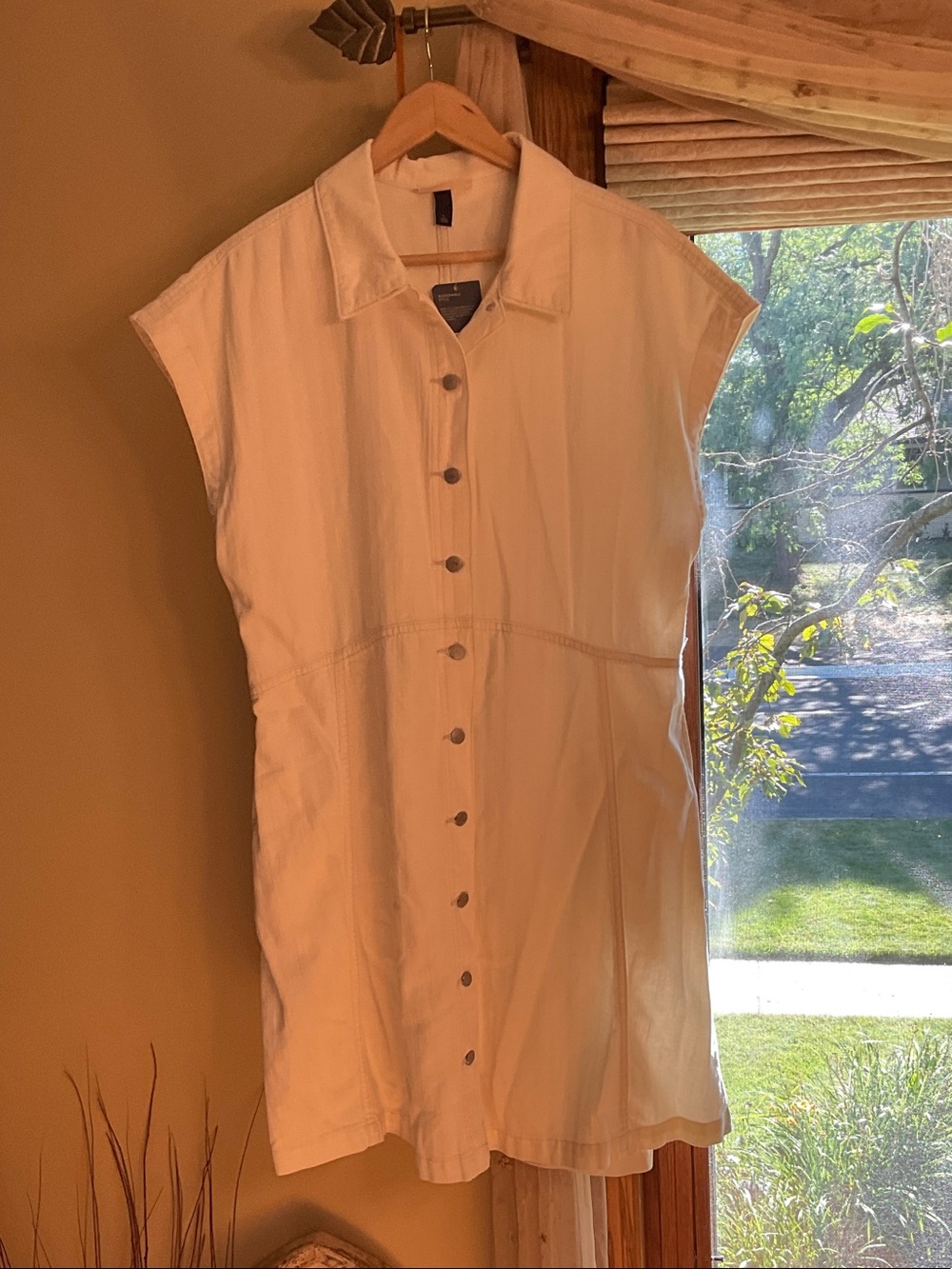 Universal Thread cream Denim Dress NWT L